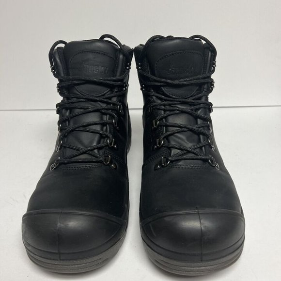 Rocky Mens Worksmart Comp Toe Work Boots Black Size 10.5Wide